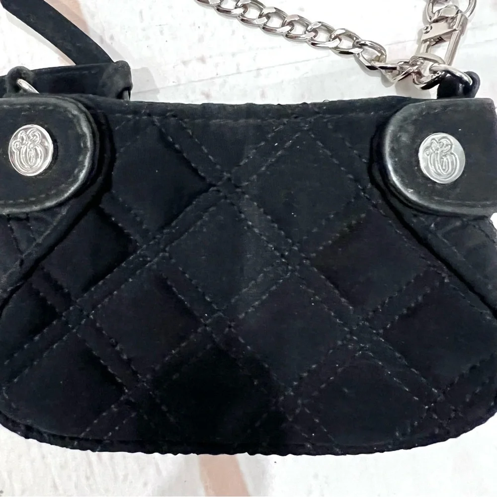 Vera Bradley Colette Quilted Microfiber Mini Black Wristlet Clutch Wallet Purse - Picture 4 of 9